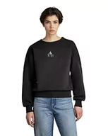 Swetry damskie - G-STAR RAW, Damski sweter z grafiką, Czarny (Dk Black D21257-c876-6484), XL - miniaturka - grafika 1