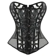 Gorsety - Czarny skórzany gorset - miniaturka - grafika 1