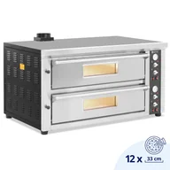 Piece, kotły  i płyty grzejne gastronomiczne - Piec do pizzy podwójny z szamotem na 12 pizz śr. 33 cm 400 V 13200 W - miniaturka - grafika 1
