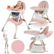 Krzesełka do karmienia - DZIECIĘCE KRZESEŁKO DO KARMIENIA BUJACZEK CIASTEK 6W1 RÓŻOWE - miniaturka - grafika 1