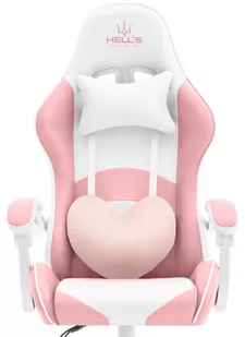 Fotel Gamingowy Hell's Chair Rainbow Pink- White Różowy - Fotele gamingowe - miniaturka - grafika 1