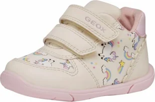 Geox B Zapito Girl A Trampki dziewczęce 0-24, Ivory Pink, 24 EU - Buty dla dziewczynek - miniaturka - grafika 1
