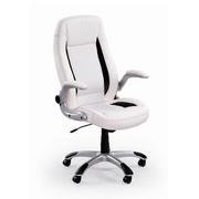 Fotele i krzesła biurowe - Biały Fotel Do Biurka Saturn Halmar Eco Skóra - miniaturka - grafika 1