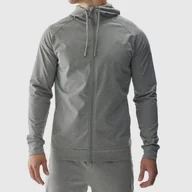 Bluzy męskie - Bluza Męska 4F Szara Rozpinana z Kapturem Szybkoschnąca Trening Cienka L - miniaturka - grafika 1