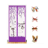 Moskitiery - Magnetyczna moskitiera na drzwi 90 x 210 cm, ochrona przed owadami, magnetyczna kurtyna do drzwi balkonowych i drzwi tarasowych - miniaturka - grafika 1