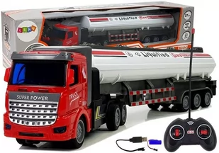 LEANToys Ciężarówka Cysterna Gaz Zdalnie Sterowana 27 Mhz 1:48 Biała 9079 - Modele zdalnie sterowane - miniaturka - grafika 1