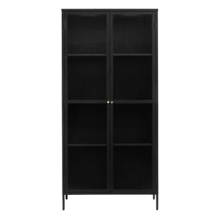 Czarna metalowa witryna 90x190 cm Bronco – Unique Furniture - Witryny - miniaturka - grafika 1