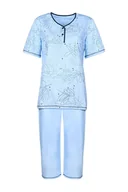 Piżamy damskie - PIŻAMA DAMSKA XL NA KRÓTKI RĘKAW NIEBIESKA WYGODNA KOMFORTOWA - miniaturka - grafika 1