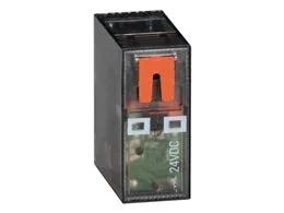 Lovato Przekaźnik miniaturowy ze wskaźnikiem LED i przyciskiem mechanicznym, sterowanie 24VDC, 2C/O, 8A, do gniazd HR5XS2.. HR502CD024 - Sterowniki i przekaźniki - miniaturka - grafika 1