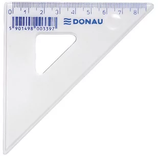 Donau . Ekierka, mała, 10cm, 45&deg; - transparentna - Linijki, ekierki - miniaturka - grafika 1