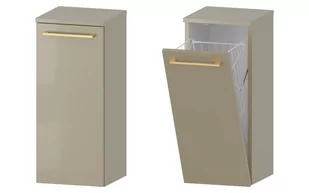 Słupek Łazienkowy RON 30 cm K - Cappuccino Wysoki Połysk - Uchwyty Złote Szczotkowane - Szafki łazienkowe - miniaturka - grafika 1