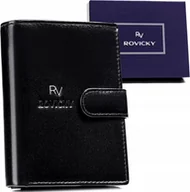 Portfele - Rovicky Stylowy, skórzany portfel męski na zatrzask - Rovicky NoSize - miniaturka - grafika 1