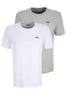 Koszulki męskie - FILA Męski t-shirt Brod Tee/Double Pack, jasny biały, szary melanż, 4XL, Jasny biały - light Grey Melange, 4XL - miniaturka - grafika 1