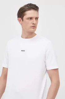 Koszulki męskie - BOSS t-shirt BOSS CASUAL 50473278 męski kolor biały gładki - Boss - grafika 1