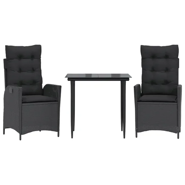 Zestaw Mebli Ogrodowych z Rattanu PE, Stół 80x80x74 cm, Krzesła 57x61x93