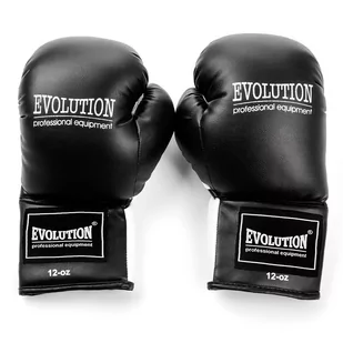 Evolution Rękawice bokserskie, Basic rekreacyjne PVC RB22, czarny, 8 oz - Rękawice bokserskie - miniaturka - grafika 1