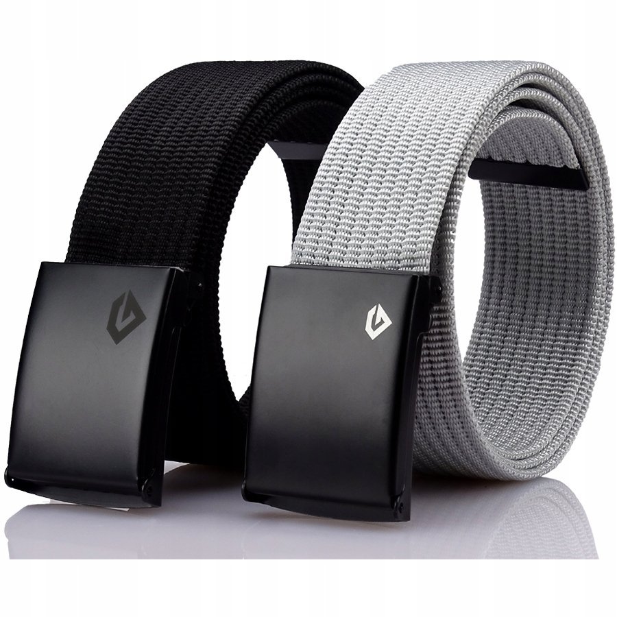 Zestaw Gracio 2x PARCIAK Szeroki CZARNY i SZARY Metalowa Czarna Klamra