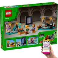 Klocki - LEGO Minecraft Zbrojownia (21252) – miecze, topory i portal do Netheru LEGO PREZENT DLA CHŁOPCA SYNA + EBOOK-3 - miniaturka - grafika 1