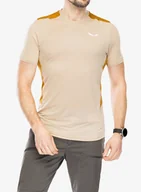 Koszulki i topy damskie - Koszulka szybkoschnąca Salewa Puez Hyb Dry T-Shirt - quicksand/brown - miniaturka - grafika 1
