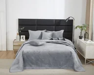 Narzuty - Szara Narzuta Pikowana Velvet na Łóżko 240x220 MAYA - miniaturka - grafika 1