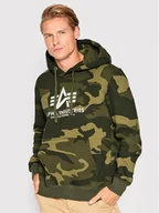 Bluzy męskie - Alpha Industries Bluza Basic 178312C Zielony Regular Fit - miniaturka - grafika 1