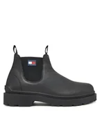 Botki męskie - Tommy Jeans Sztyblety Tjm Chelsea Leather Wl EM0EM01670 Czarny - miniaturka - grafika 1