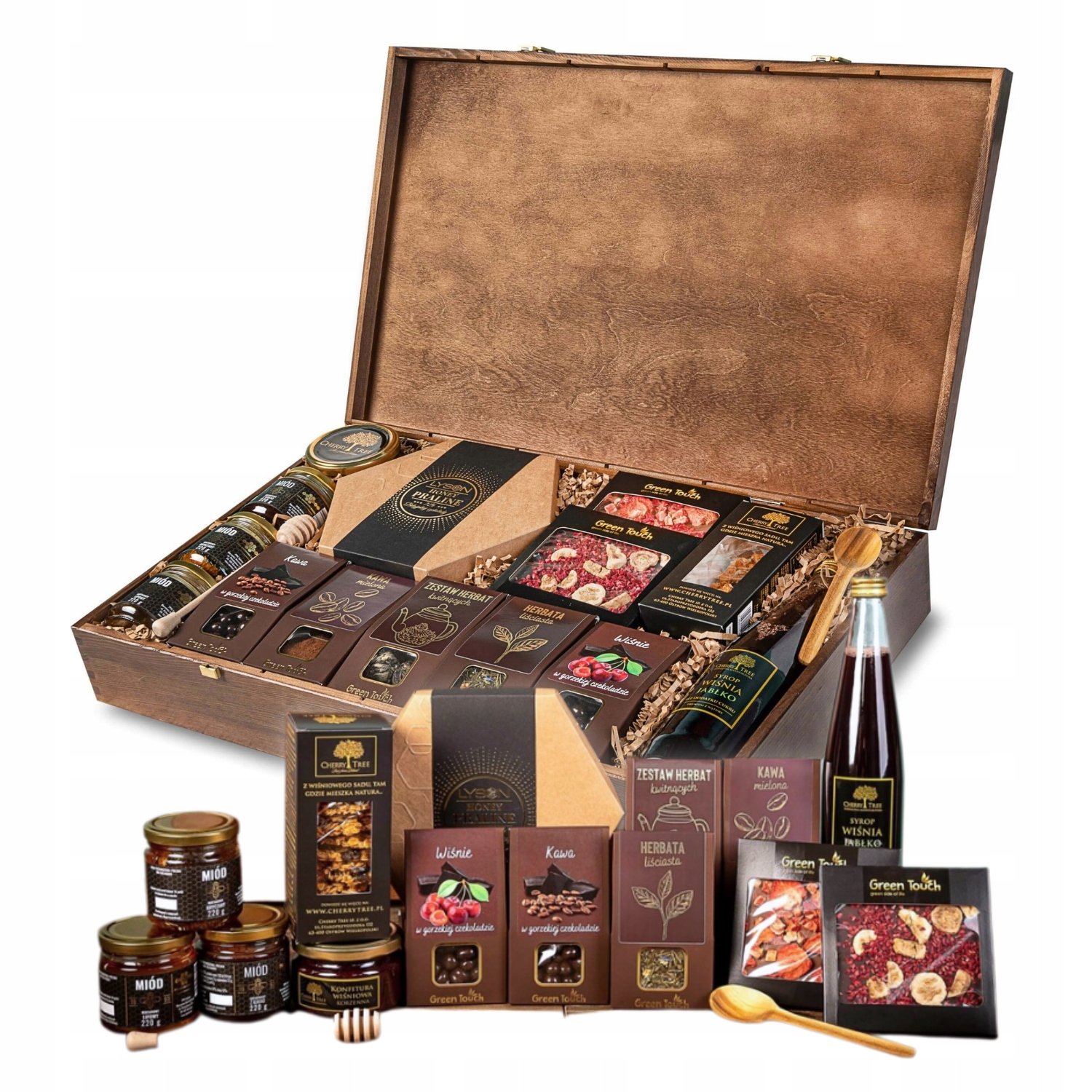 Zestaw Prezentowy Duża Skrzynka 16 Produktów Herbata Miód Urodziny Rocznica
