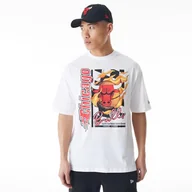 Koszulki męskie - New Era NBA Flame Print Koszulka oversize Chicago Bulls Whitete Red - miniaturka - grafika 1