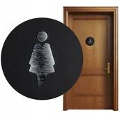 Tablice i flipcharty - TABLICZKA TOALETA WC PIKTOGRAM DAMSKA OZNACZENIE NA DRZWI GRAWER CZARNY - miniaturka - grafika 1