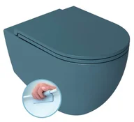 Miski WC - ISVEA - Miska wisząca WC INFINITY RIMLESS 36,5x53 cm bez deski kolor PETROL MAT 10NF02004-2P - miniaturka - grafika 1