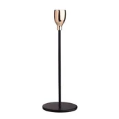 Świeczniki - Świecznik na cienką świecę 8 x 8 x 22,5 cm czarno-złoty - miniaturka - grafika 1