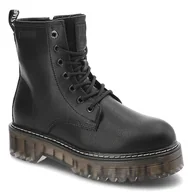 Botki damskie - Czarne Glany Big Star Damskie Modne Buty Jesienne - miniaturka - grafika 1