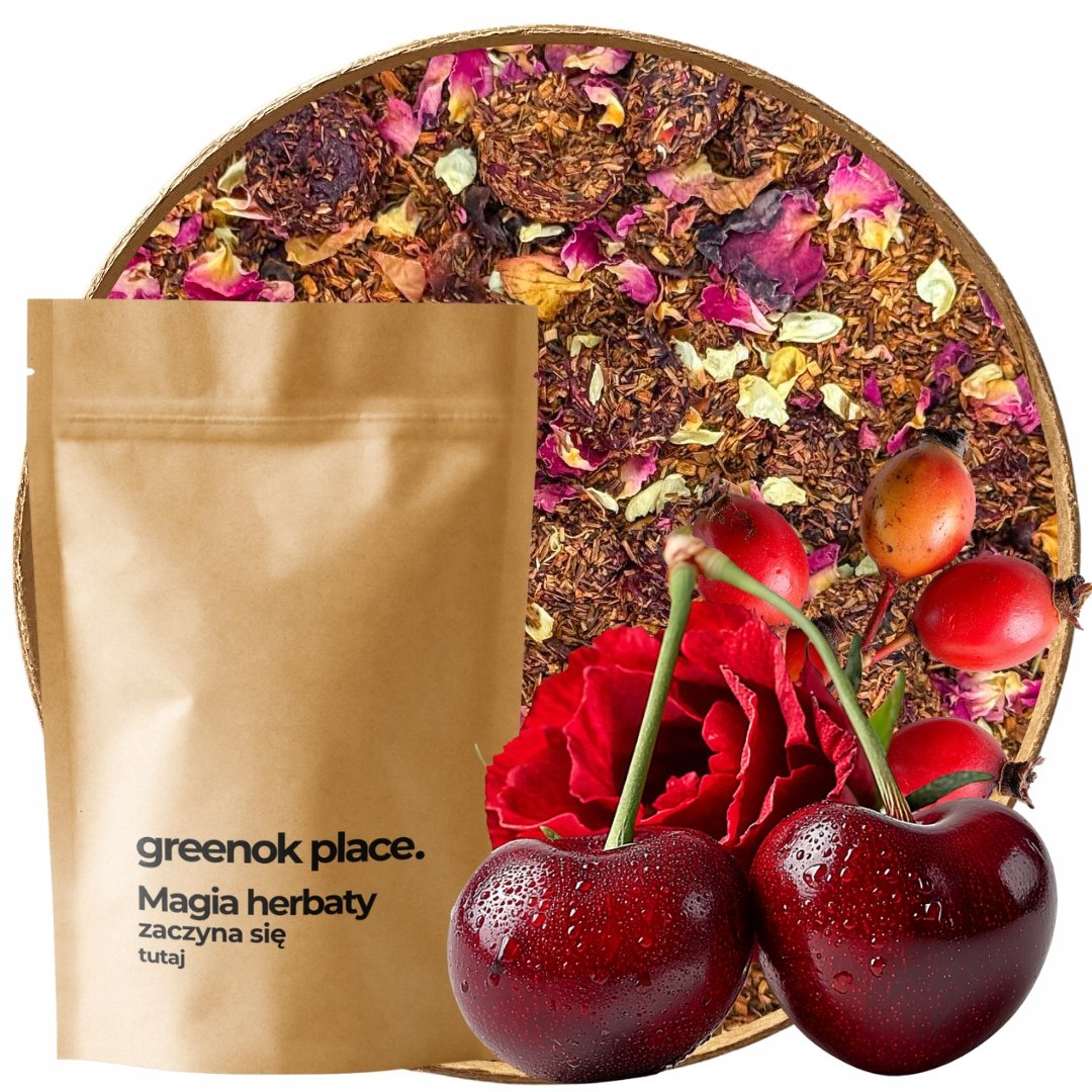 Herbata Rooibos Wiśnia W Czekoladzie 500G owocowo-kwiatowa Bezkofeinowa