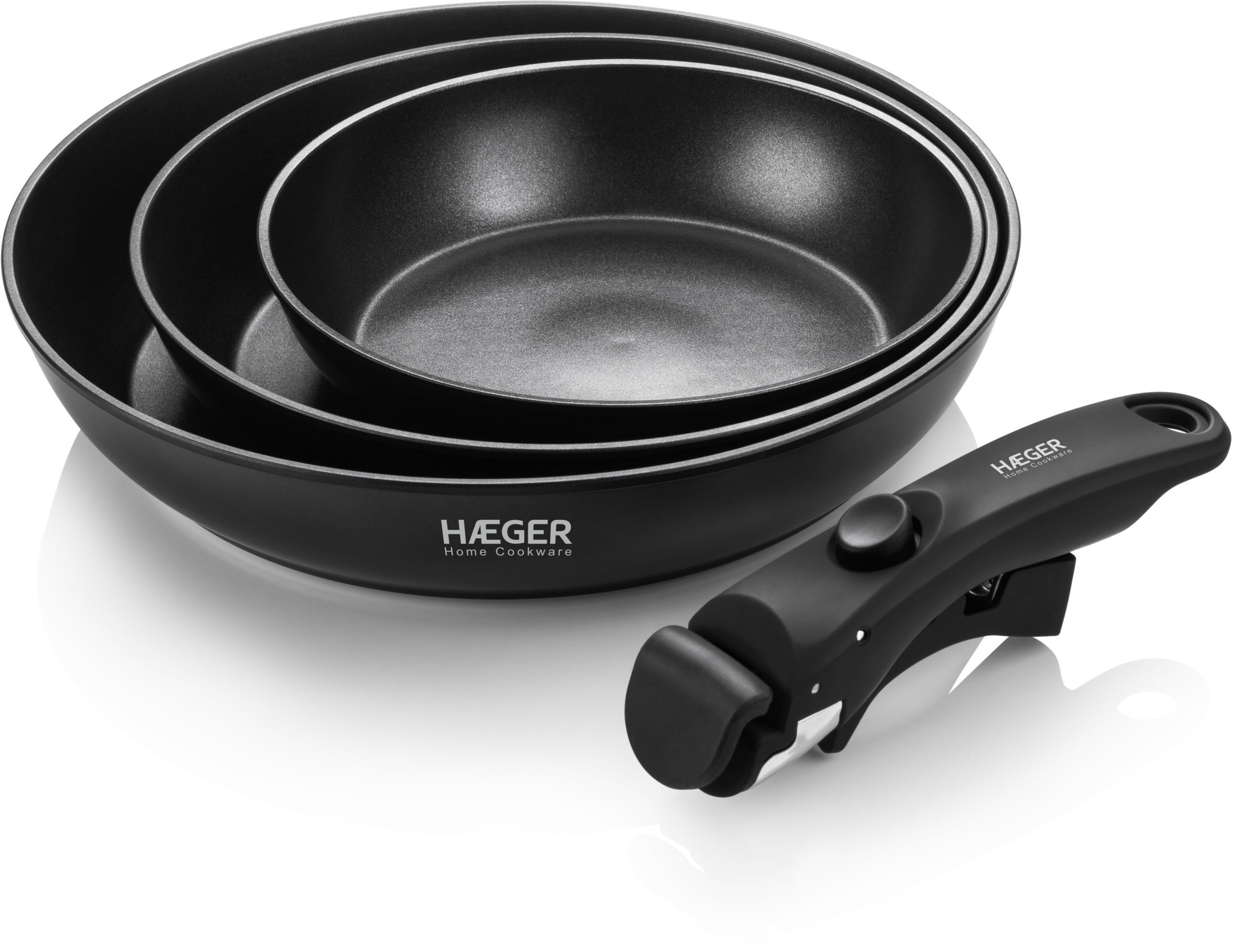 Patelnia Haeger PA-C04.021A Easy Fit Pans Zestaw patelni z odpinanym uchwytem 3szt PA-C04.021A 5608475041471