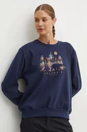 Bluzy damskie - Columbia bluza Hart Mountain Crew damska kolor granatowy z nadrukiem 2086431 - miniaturka - grafika 1