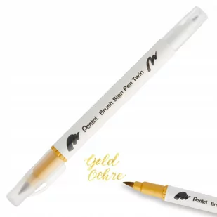 Pisak PENTEL Brush Sign Pen Twin SESW30 gold ochre - Kredki, ołówki, pastele i pisaki - miniaturka - grafika 1