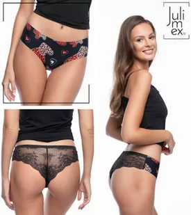 FIGI JULIMEX TANGA WILD HEARTS (kolor czarny, rozmiar XL) - Majtki damskie - miniaturka - grafika 2