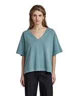 Koszulki i topy damskie - G-STAR RAW Overdyed głęboki dekolt w serek, luźny top, Zielony (Renaissance Foliage Green Gd D23123-c756-g004), XS - miniaturka - grafika 1