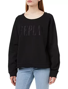 Replay Bluza damska 100% bawełna, 098 BLACK, S - Bluzy damskie - miniaturka - grafika 1