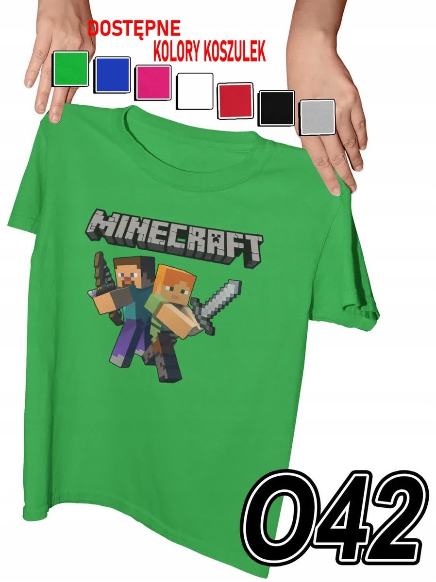 Koszulka Dziecięca Z Nadrukiem Znane Gry Mainkraft Steve Różne - L 146-152
