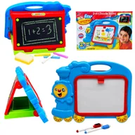 Tablice dla dzieci - Tablica edukacyjna dwustronna do malowania kredą i pisakami 2w1 - miniaturka - grafika 1