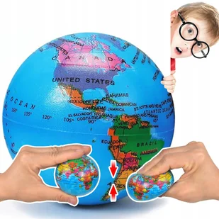 PIŁKA GLOBUS piłeczka ZIEMIA gniotek relaks ANTYSTRESOWA miękka - Zabawki sensoryczne PIŁKA GLOBUS piłeczka ZIEMIA gniotek relaks ANTYSTRESOWA miękka - Zabawki sensoryczne - miniaturka - grafika 1