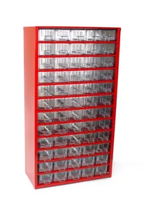 Metalowe szafki z szufladami, 60 szuflad, czerwony - Szafy i regały magazynowe - miniaturka - grafika 1