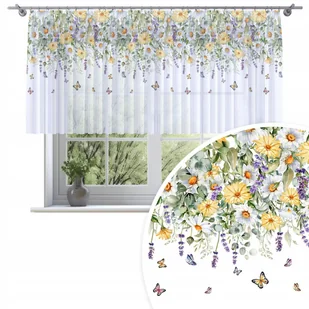 FIRANA GOTOWA WOAL 300X120 BARWIONA WZÓR NA ŻABKI TAŚMIE FIRANY 807 - Firany - miniaturka - grafika 1