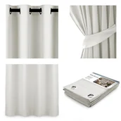 Zasłony - Zasłona BLACKOUT kolor biały styl klasyczny przelotki srebrne blackout 140x175 ameliahome - CURT/AH/BLACKOUT/EYELETS/WHITE/140X1 - miniaturka - grafika 1