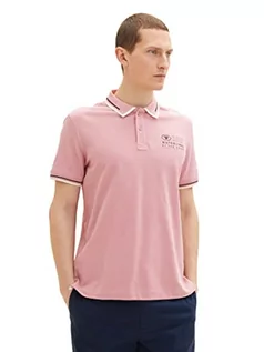 Koszulki męskie - TOM TAILOR Męska koszulka polo 1035571, 13009, aksamitna, różowa, 3XL, 13009 – aksamitna róża, 3XL - grafika 1