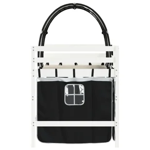 Dziecięce łóżko na antresoli, z tunelem, biało-czarne, 80x200cm Lumarko! - Łóżka dla dzieci i młodzieży - miniaturka - grafika 7