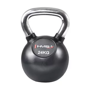 Kettlebell żeliwny ogumowany z chromowanym uchwytem KGC HMS - Kettlebell - miniaturka - grafika 1