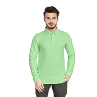 Koszulki męskie - Sleepdown Męska koszulka polo na co dzień z piką z długim rękawem bawełniana koszulka sportowa golf tenis koszule, ZIELONY, XL - miniaturka - grafika 1