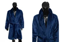 Szlafroki damskie - Szlafrok Z Mikrofibry L Comfort King Granatowy Męski Faro - miniaturka - grafika 1